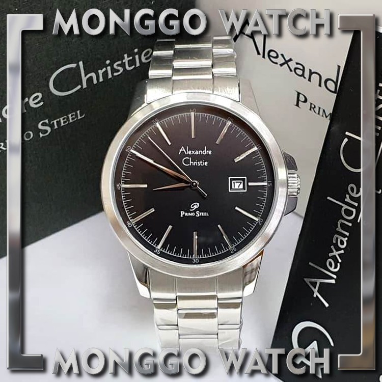 Jam Tangan Pria Alexandre Christie AC 1008 Silver Black