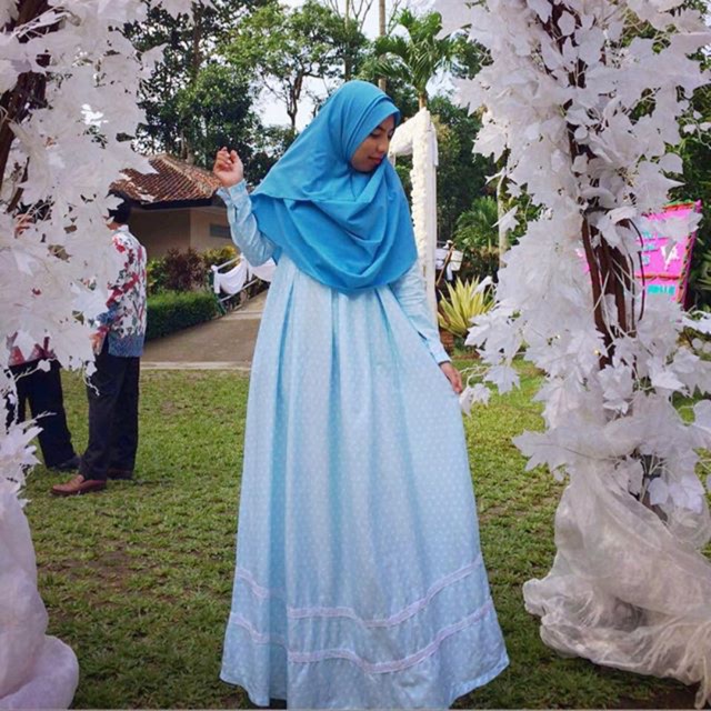 gamis katun jepang polkadot