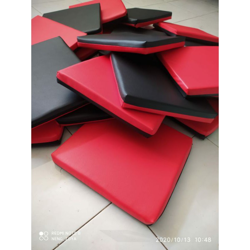 ALAS DUDUK KOMBINASI 4CM MERAH + HITAM UKURAN COSTUM BAHAN BERKUALITAS UKURAN SUKA SUKA