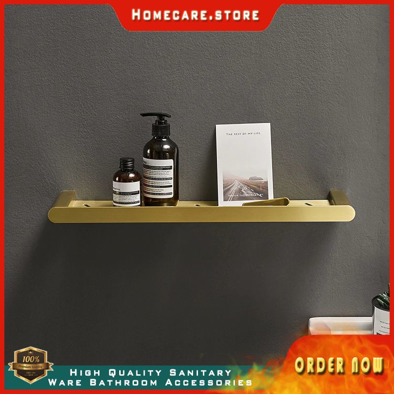 Golden shower shower shower shelf aluminum space shower holds Rack car wall shower room mirror front