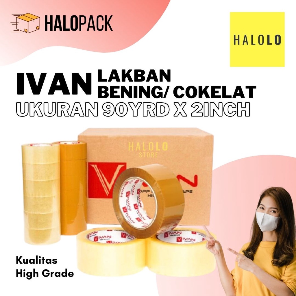 

Lakban Bening / Coklat IVAN 90yrd x 2Inch