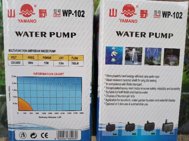 Yamano Water Pump WP-102 Pompa Air Celup Filter Aquarium Aquascape Hidroponik
