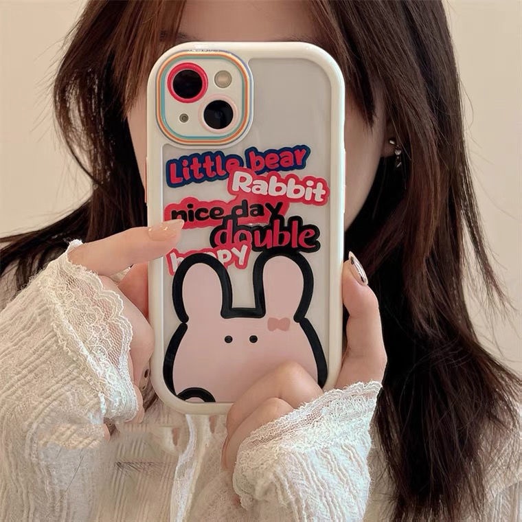 Soft Case Silikon Motif Beruang / Kelinci Lucu Untuk Iphone 13promax 12 11 xr xs