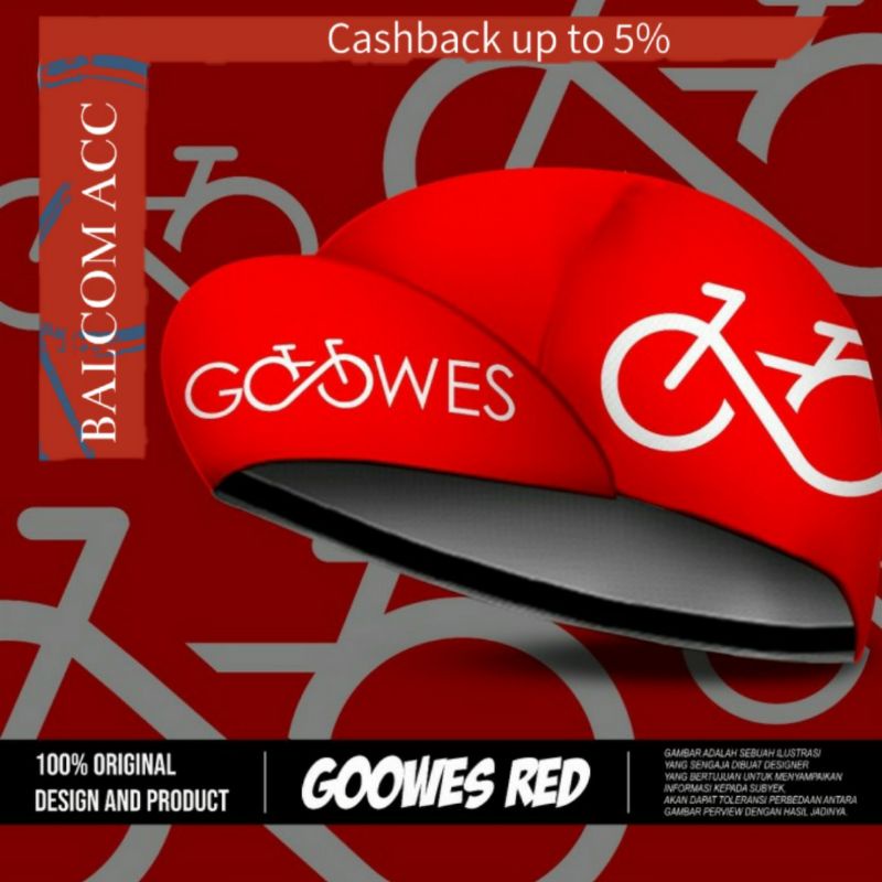 CYCLING CAP GOOWES RED (TOPI SEPEDA) MTB