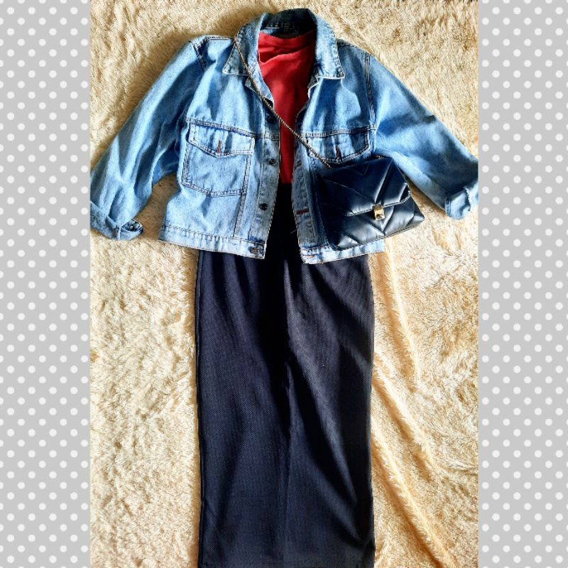 rok polos scuba /rok hitam / rok span /rok kerja /maxi skirt