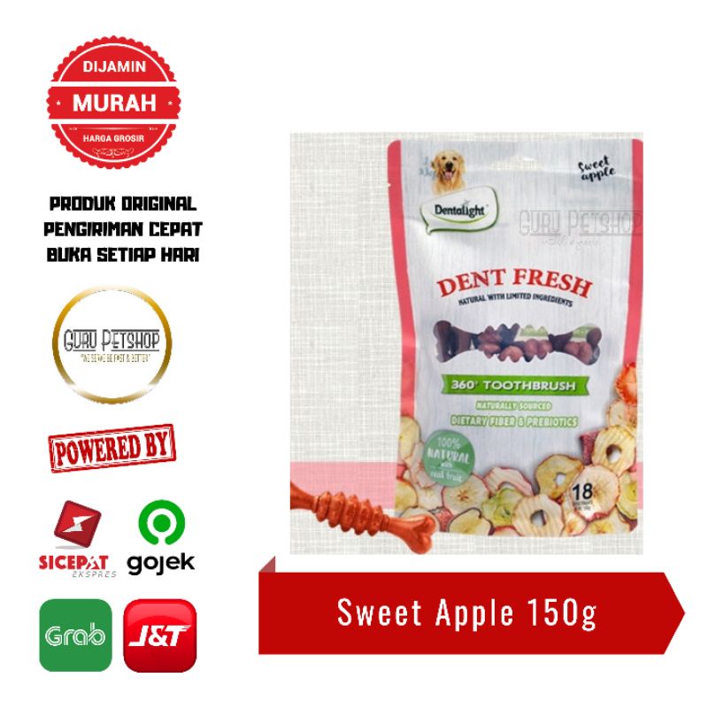 Dentalight Dent Fresh 360 Toothbrush Fruity 150Gr Snack Anjing / Dog Treats