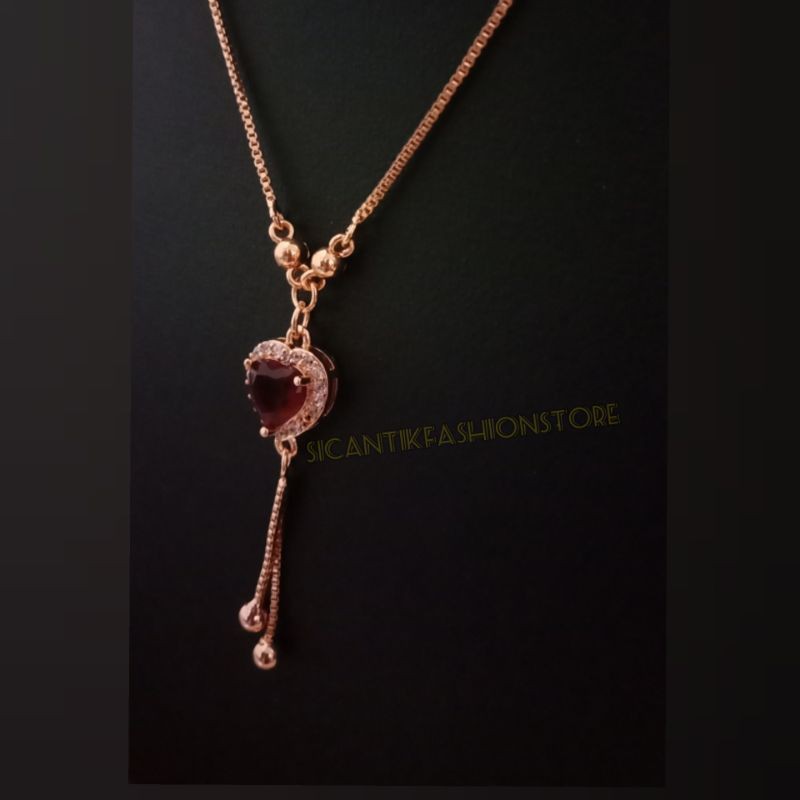 PROMO Kalung Titanium Mata kristal Fashion wanita terlaris anti karat  perhiasan wanita lapis emas
