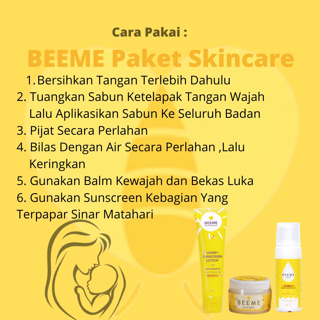 Paket Skincare Anak Perawatan Kulit Bayi Beeme Beemee Bemee Beme Bemme Beemme Bemmee Beemmee Bumil Busui Original Bpom Menutrisi Melembabkan Wajah