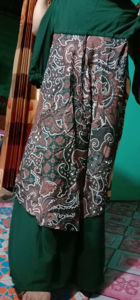 Batik Couple Keluarga - Sania Ruffle Batik Couple Orid Ndoro Jowi Dnt Garansi Termurah Batik Solehah