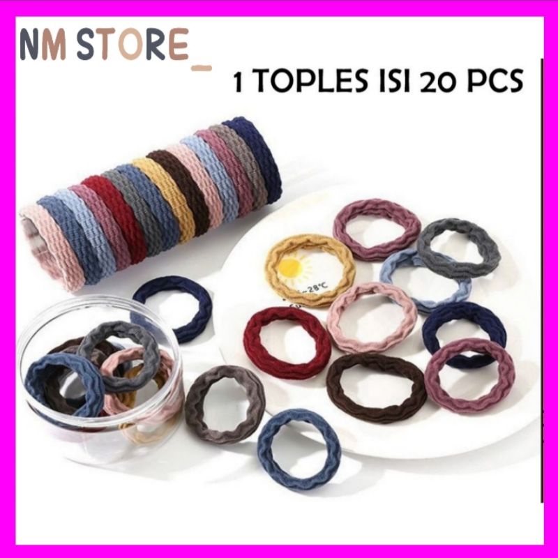 (20pcs) BC IKAT RAMBUT KOREA KARET MULTI COLOR free tabung