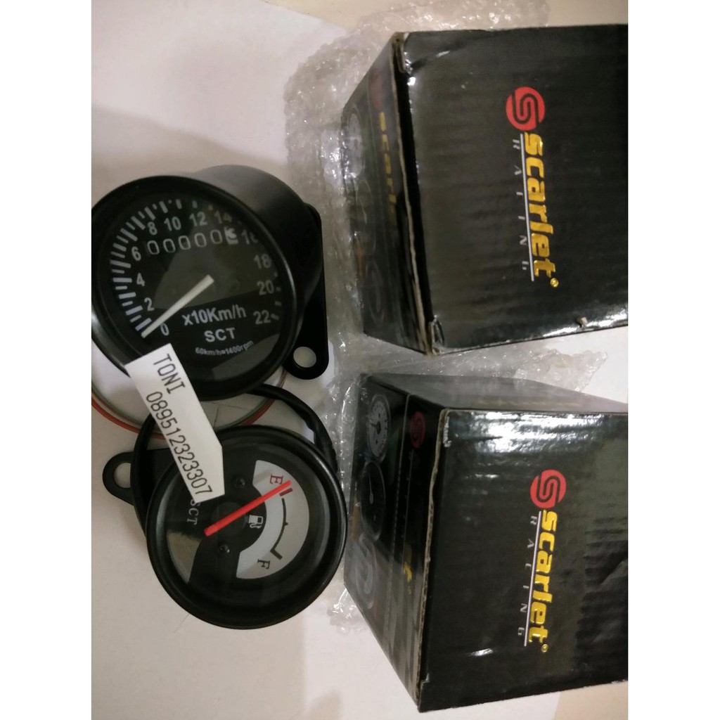 Terlaris!! Spido Meter Ples Amper Bensin Bulat Black Series Untuk Rx King Vixion Gl Pro Dll