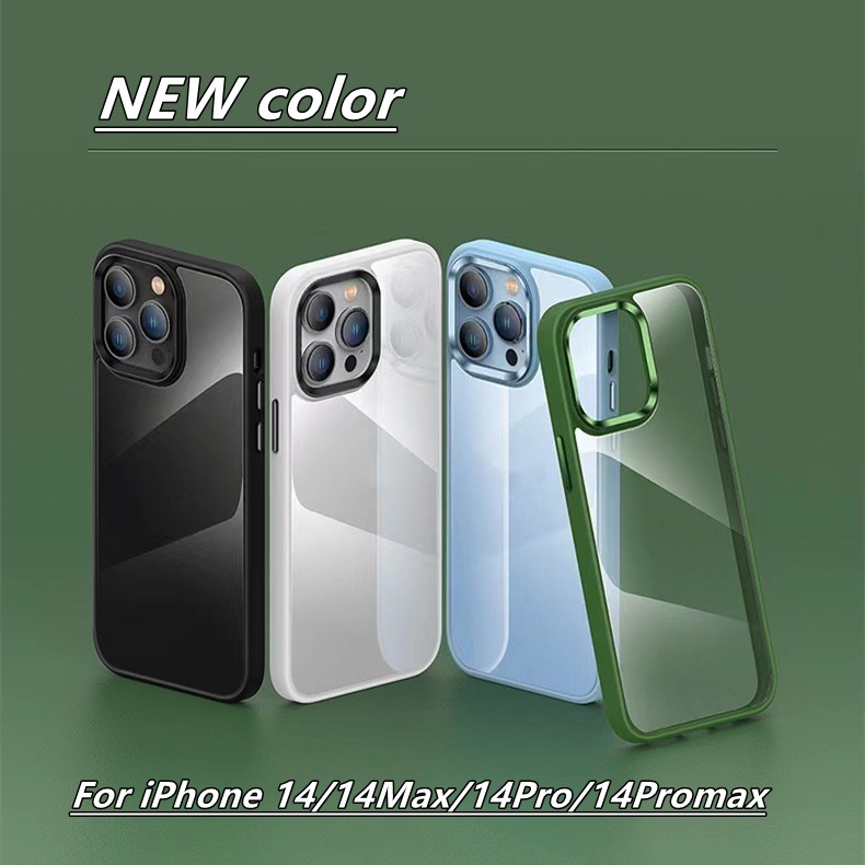 Metal Camera + Metal Button for iPhone 14 Pro Max 13 Pro max 12 Pro max Transparent Acrylic iPhone 14 Max Hard Case