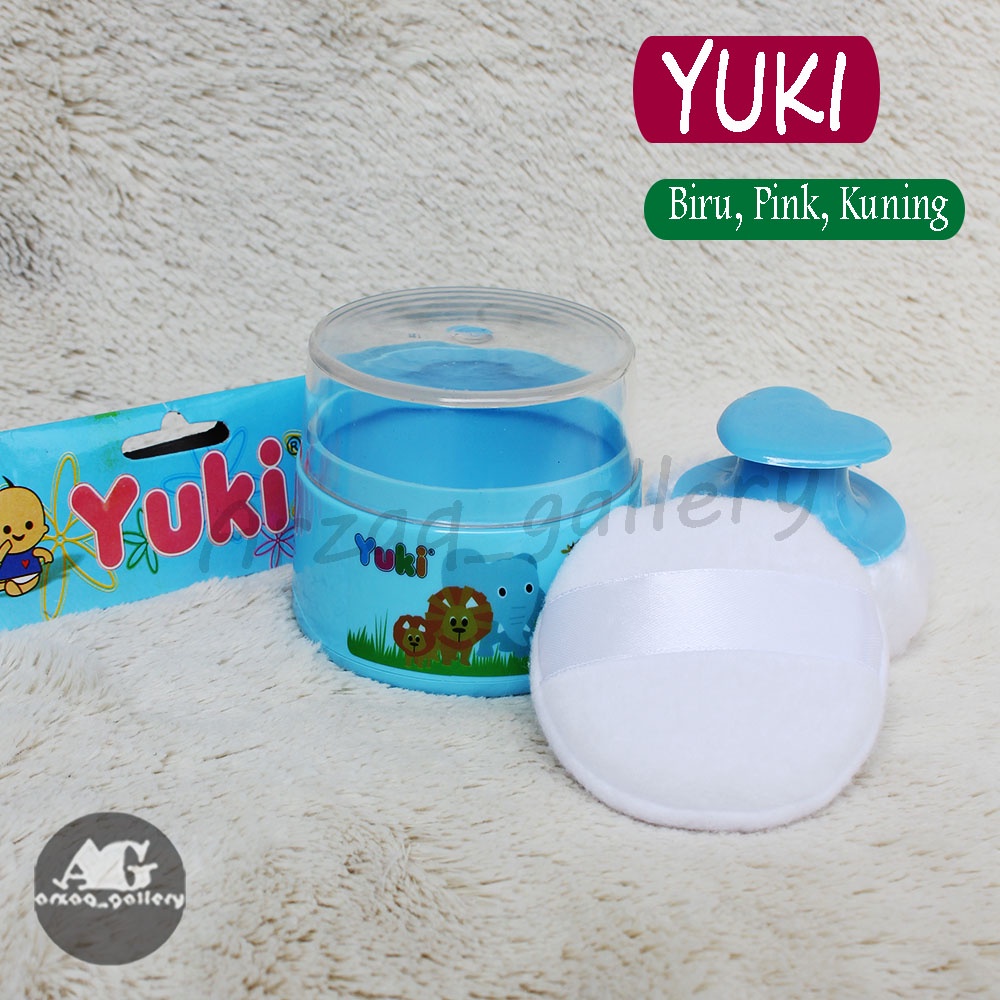 Tempat Bedak YUKI Bulat 1 Puff | Tempat Bedak bayi Newborn TB Yuki + Puff | Tempat Bedak |