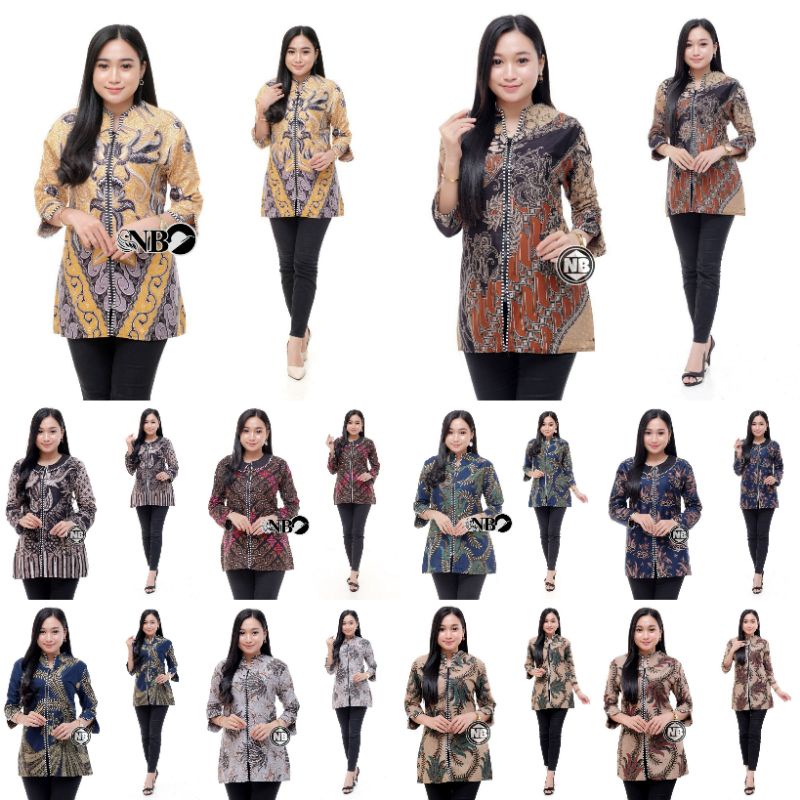 BAJU BATIK WANITA MODERN MONALISA GENES M,L,XL asli PEKALONGAN