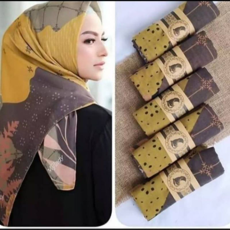 Terbaru  Hijab Voal Segiempat Motif Hellen Kerudung Segiempat Motif Jilbab Voal