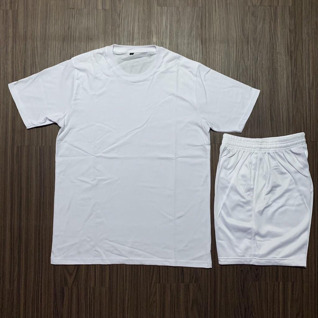SETELAN OLAHRAGA RUNNING / GYM / BAJU PUTIH POLOS TES PENDIDIKAN TNI POLRI PRIA / WANITA