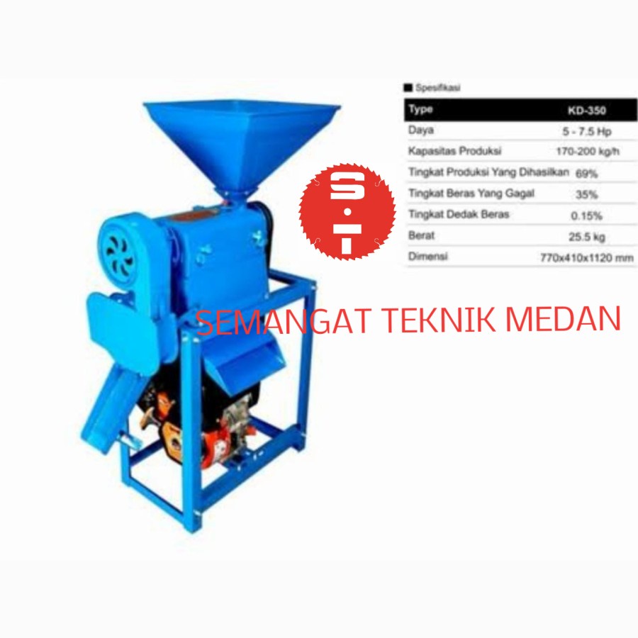 KD-350 MESIN PENGGILING GILING PADI RICE POLISHER MAHKOTA KD350 SET