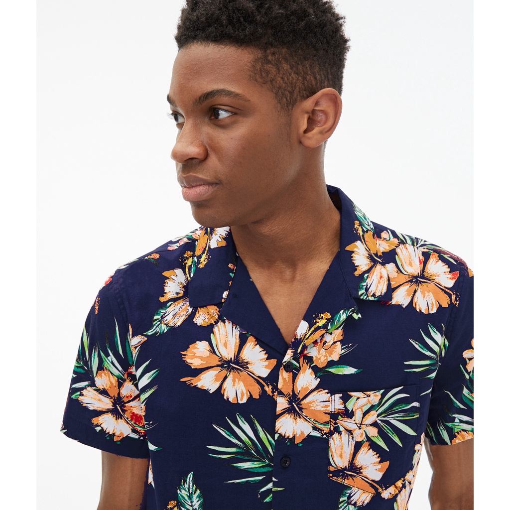 AEROPOSTALE Kemeja Resort Shirt Original Pantai Adem Formal Cotton Pria Floral