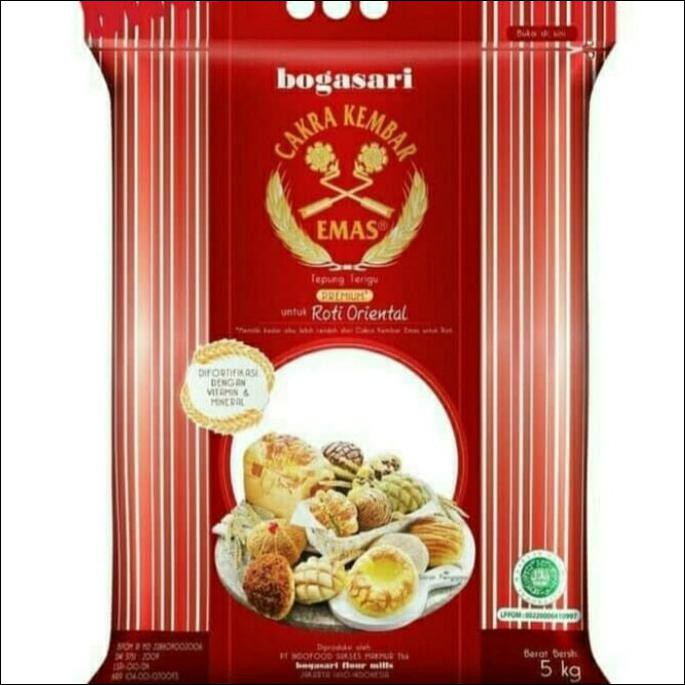 

TEPUNG CAKRA KEMBAR EMAS BOGASARI PREMIUM ORIENTAL 5 KG