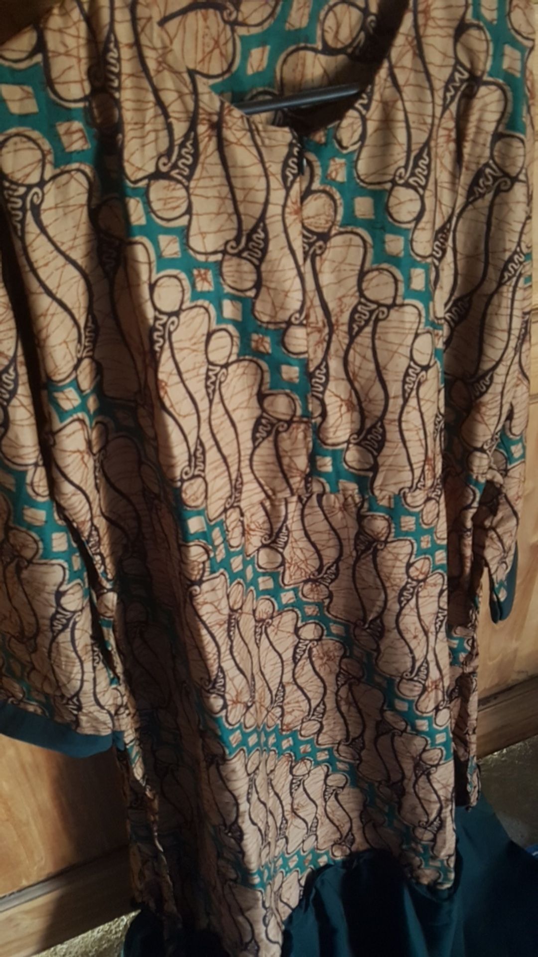 Gamis Batik Kombinasi Batik Manggar Kenongo Ukel Sogan Batik Modern