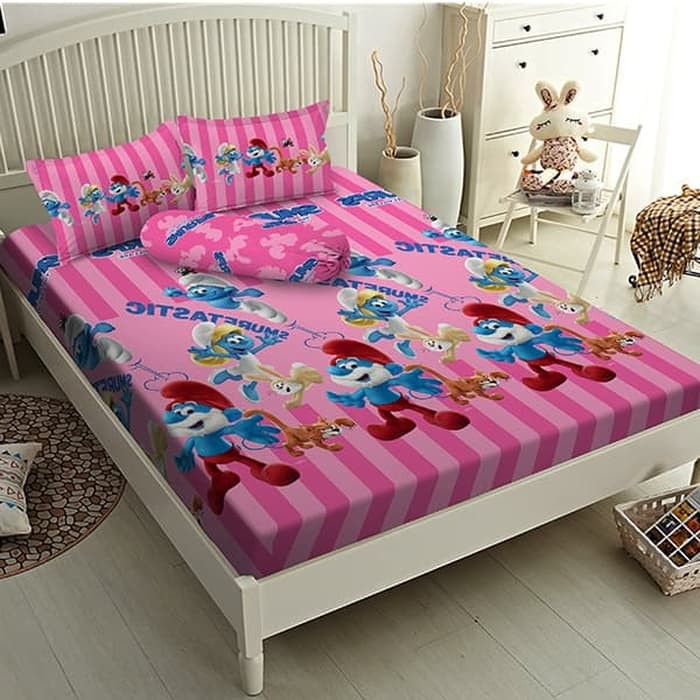 READY SPREI D'LUXE KINTAKUN UKURAN 180 - SMURF