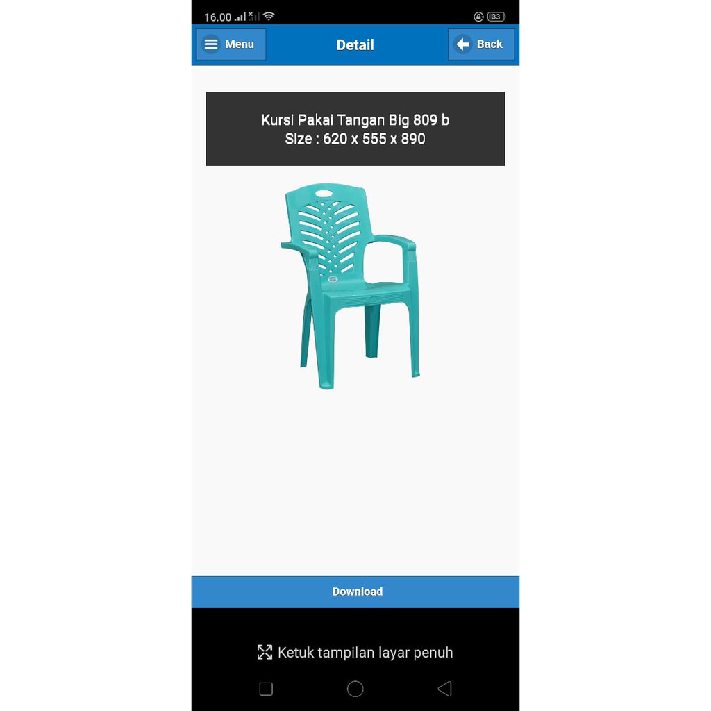 Kursi Plastik Napolly Sandaran Tangan