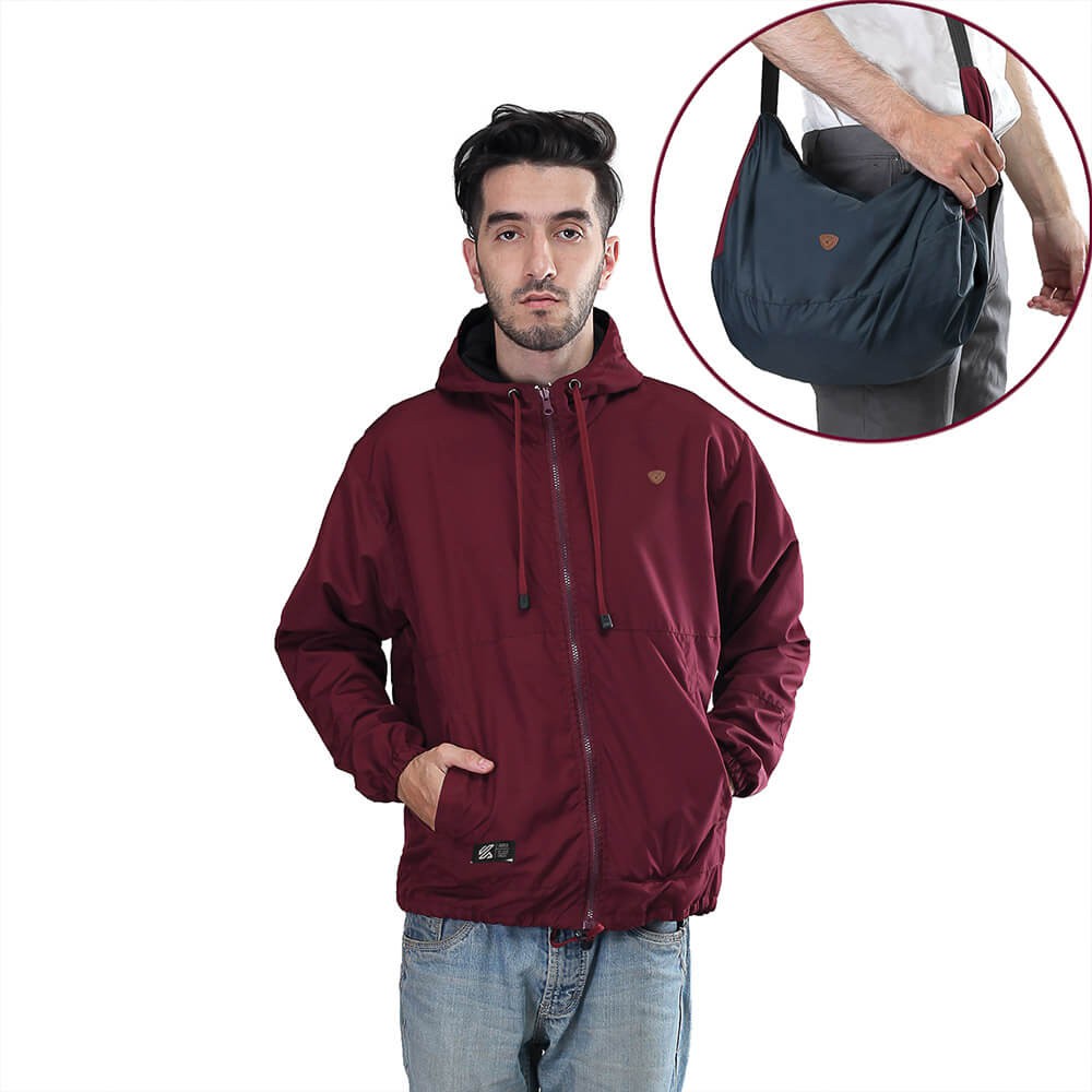 Jaket Pria Unik Bisa Jadi Tas Kuzatura Men Jacket Hoodie Multifungsi