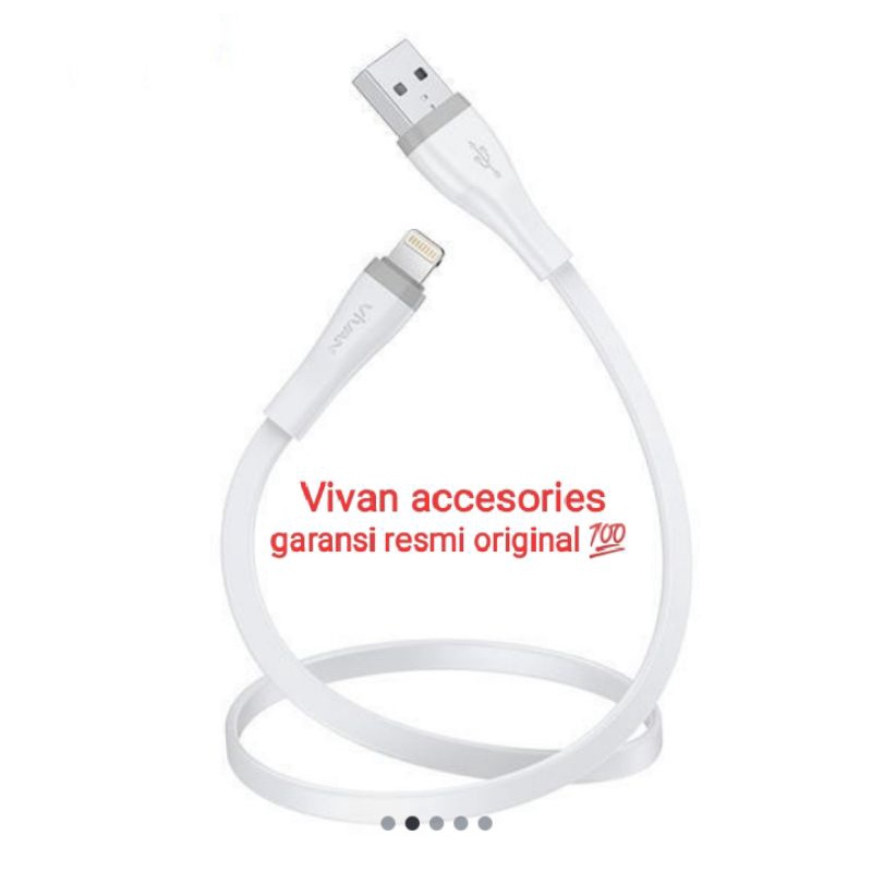 VIVAN SL30S 2A,30CM Apple Quick Charge SR Extended Protection Flat Design Data Cable WHITE
