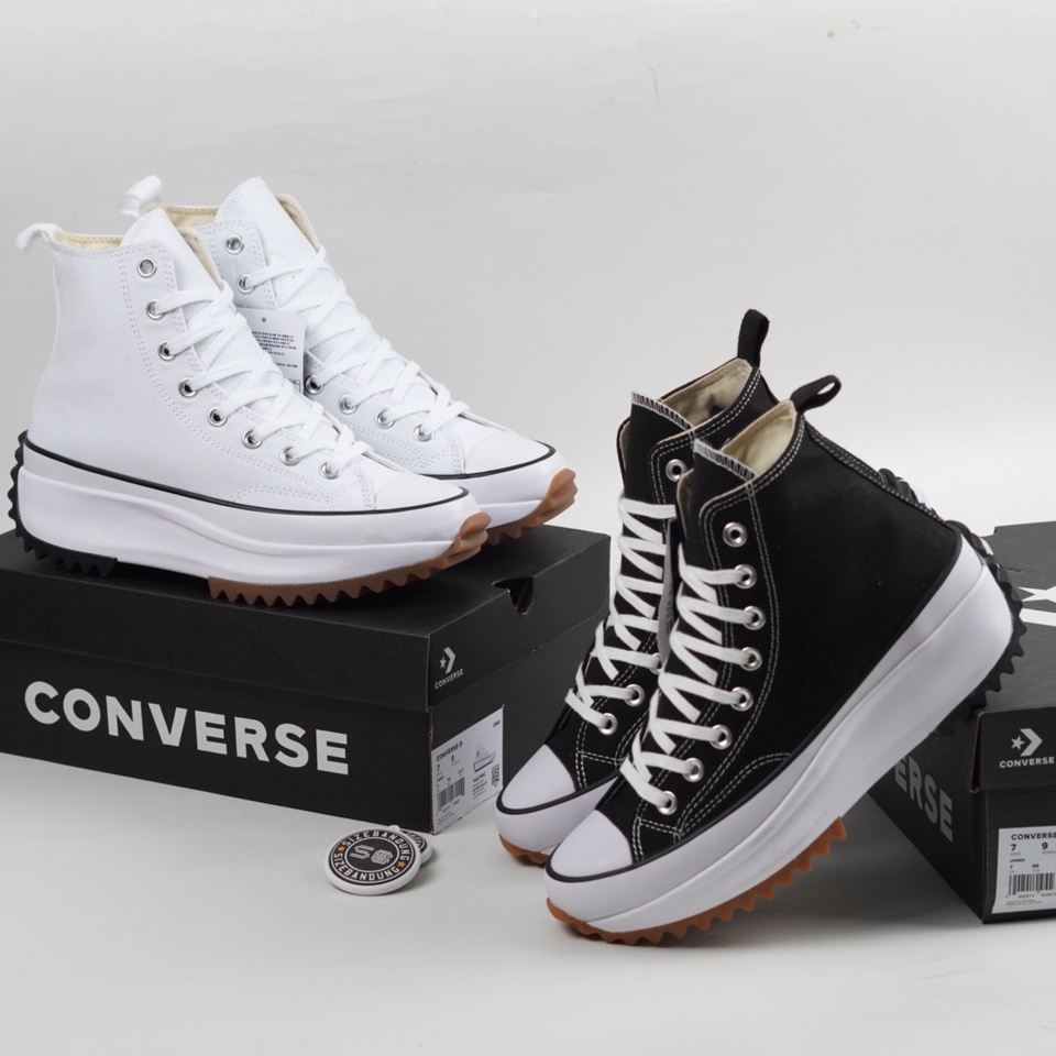 Sepatu Wanita Converse Run Star Hike Hi White Black