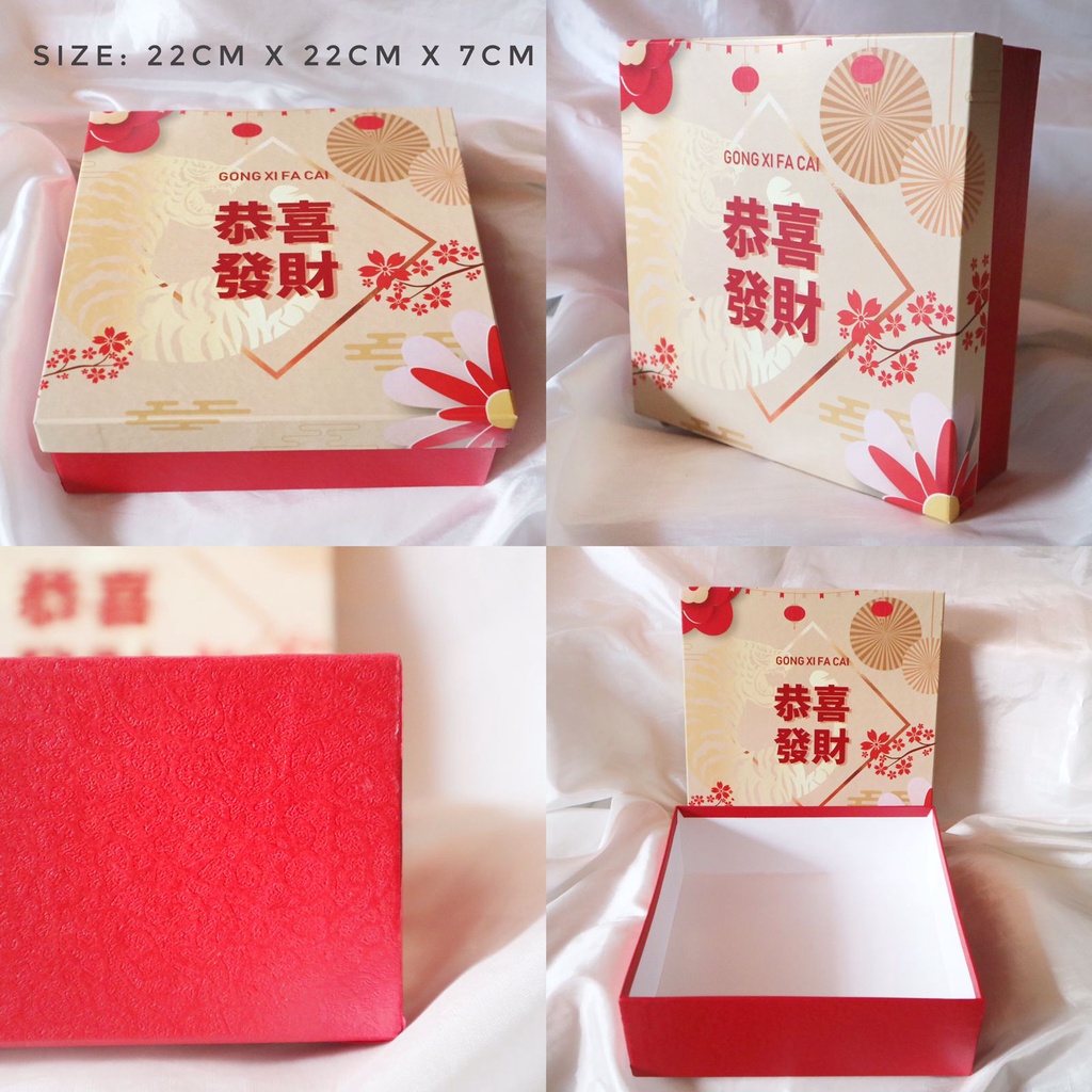 

kotak kue 22x22x7 hard box / hand made / edisi chinese new year imlek