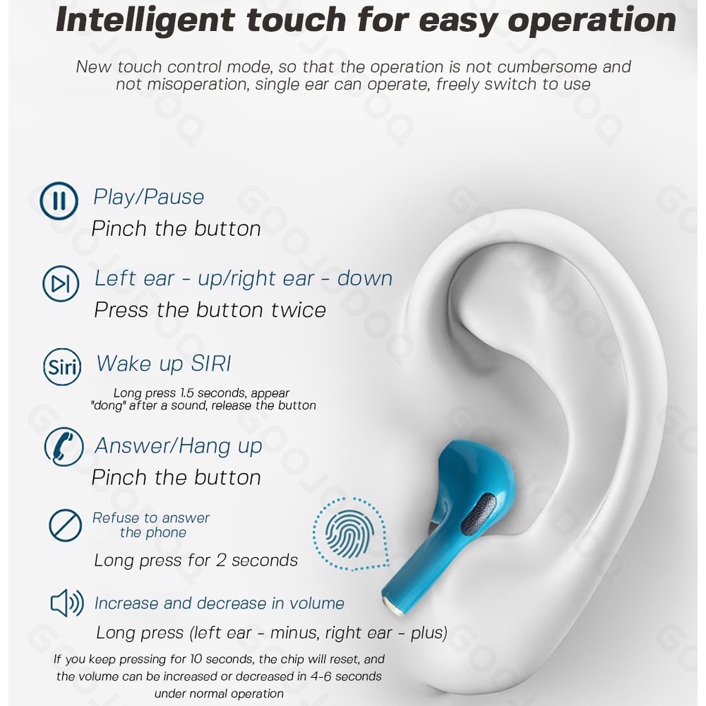 Earphone bluetooth wireless/IPX5 TWS Hi-Fi Stereo Earbuds, with Charging/ Pro13  MACH I True Wireless Earphone TWS GATT Bluetooth 5.1