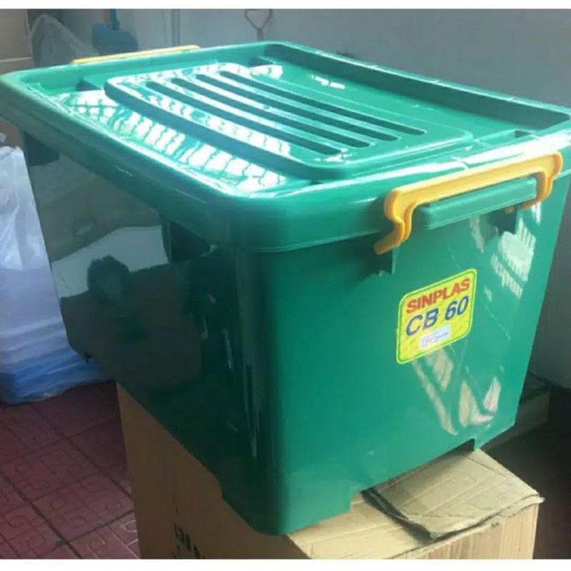 Container Box Sinplas CB 60 Liter Shinpo Dengan Roda / Box Container / Box Kontainer Plastik