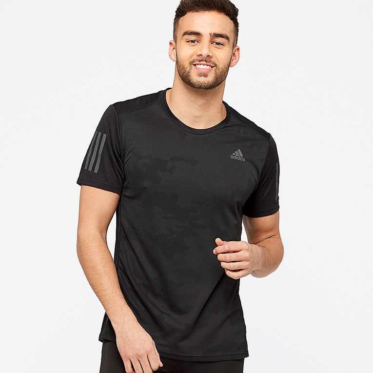  Kaos  ADIDAS  Response Tee Training Running Black  Camo 