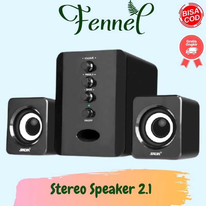 Speaker Stereo 2.1 Dengan Subwoofer dan USB Power D-202