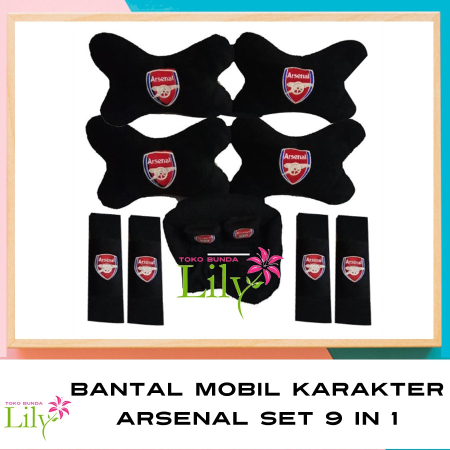 BANTAL MOBIL CLUB BOLA ARSENAL SET 9 PCS