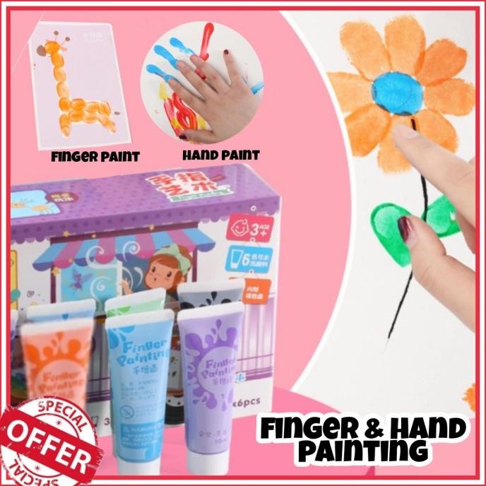 

Finger Hand Painting Kit / Melukis Khusus Anak / Cat Air Tangan Jari