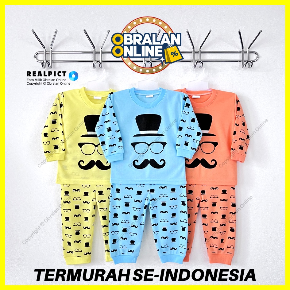 [SPY-RF90] OBRALAN ONLINE, Setelan Baju Bayi 3-18 Bulan, RED FOREST Hipster Kaos Piyama Anak Laki-la