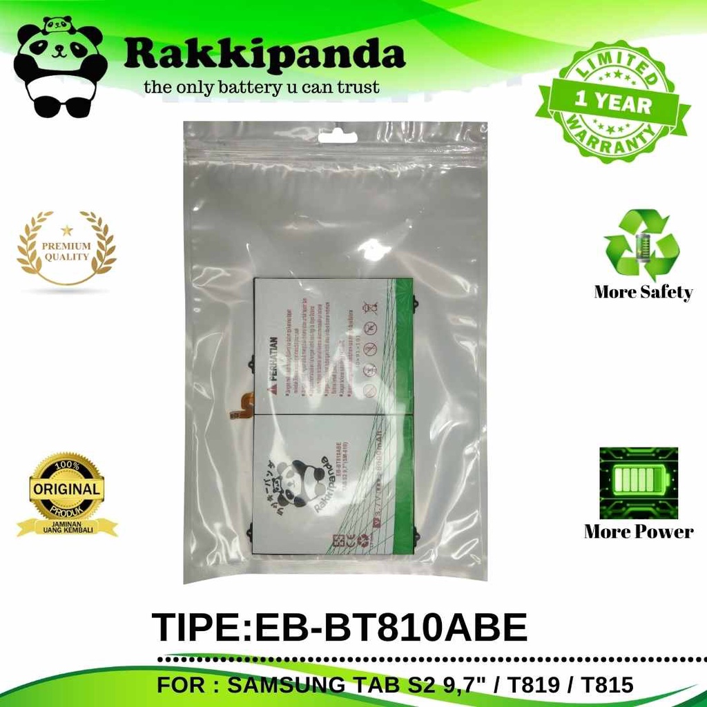 (R/K)- RakkiPanda - EB-BT810 Samsung Tab S2 9.7 / T819 / T815 Batre Batrai Baterai