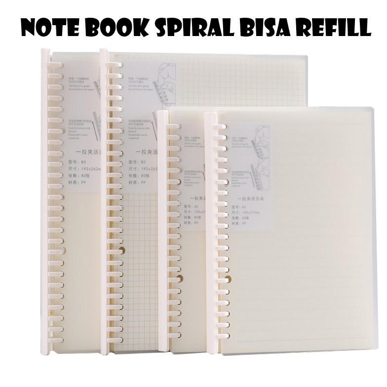 

((BISA COD)) Notebook Spiral Hard cover plastik A5/B5 all Varian (Garis/Dote/Grid/Polos)