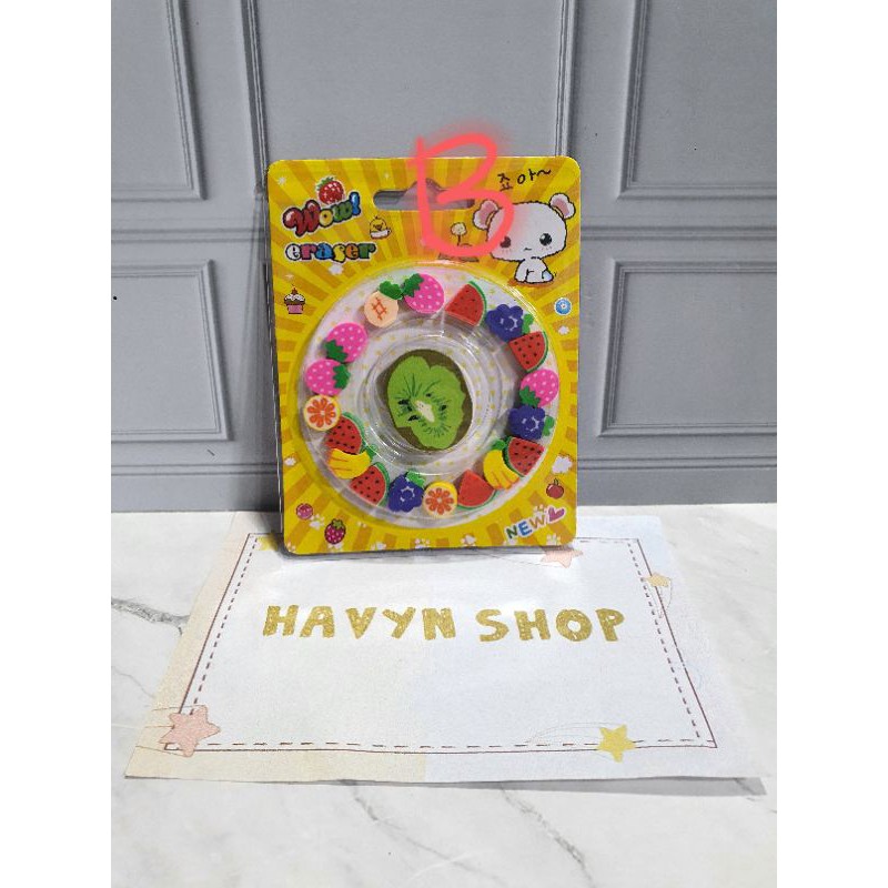 penghapus lingkaran lucu imut/stip fancy/hapusan anak-B