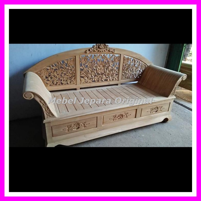 Bale Bale Ukir Madura Jati Jepara - Daybed Bangku Panjang Jati Jepara Murah