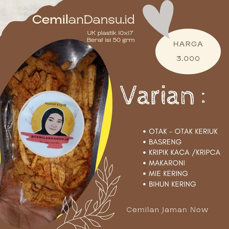 

Cemilan Otak-Otak Kriuk & Basreng, Mie Kring, Kripca 50gr