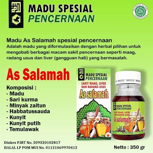 MADU AS SALAMAH PENCERNAAN,MAAG,LIVER,RADANG USUS 300gr