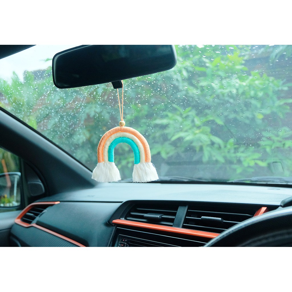 Elmer Living  Rainbow Hanging / Gantungan Macrame Pelangi / Gantungan Spion Mobil