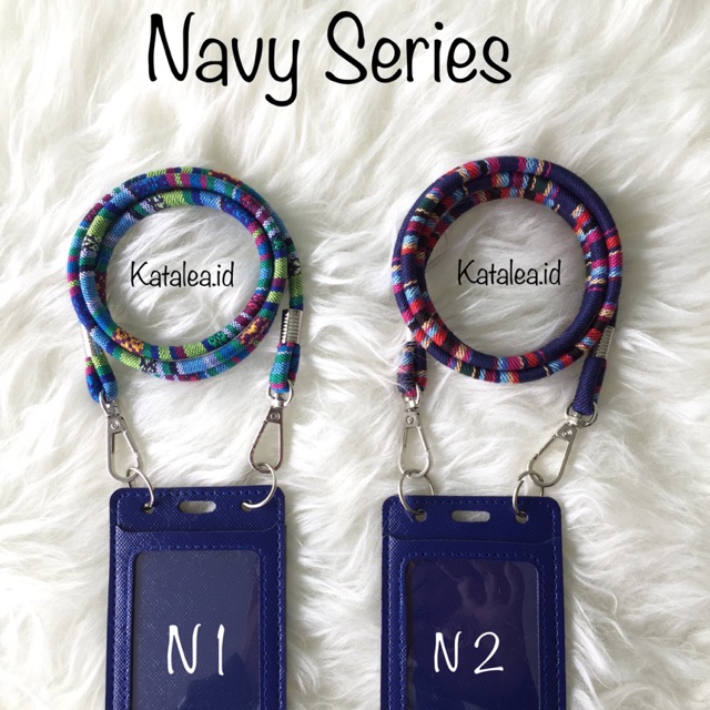 

Id Card Holder Tali Tenun / Lanyard Tenun - Navy