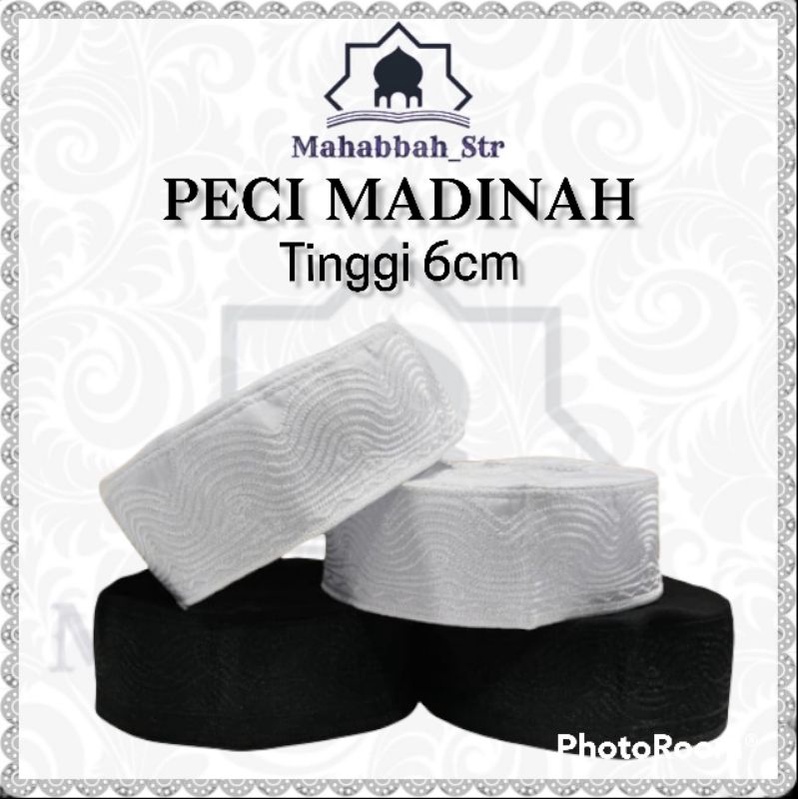 Peci Madinah Pendek Peci Haji Peci Putih Tinggi 6 cm