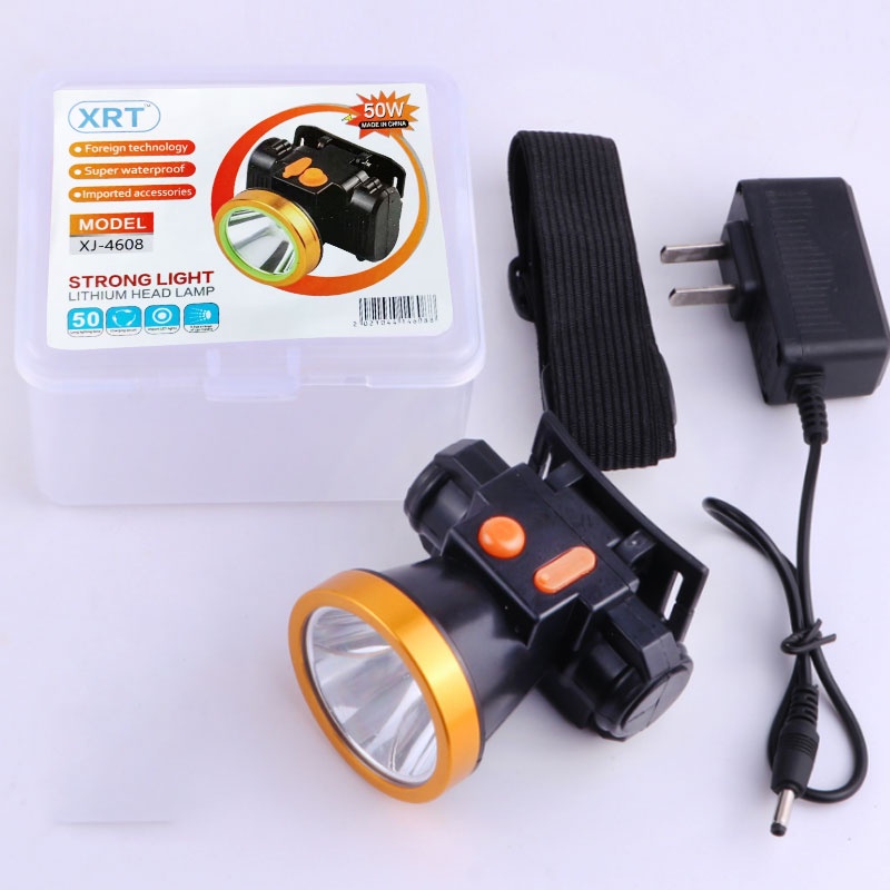 Senter Kepala LED Super Terang 50WATT BISA CHARGE TERANG BATERAI LITHIUM BODY HALUS HEADLAMP CAHAYA PUTIH