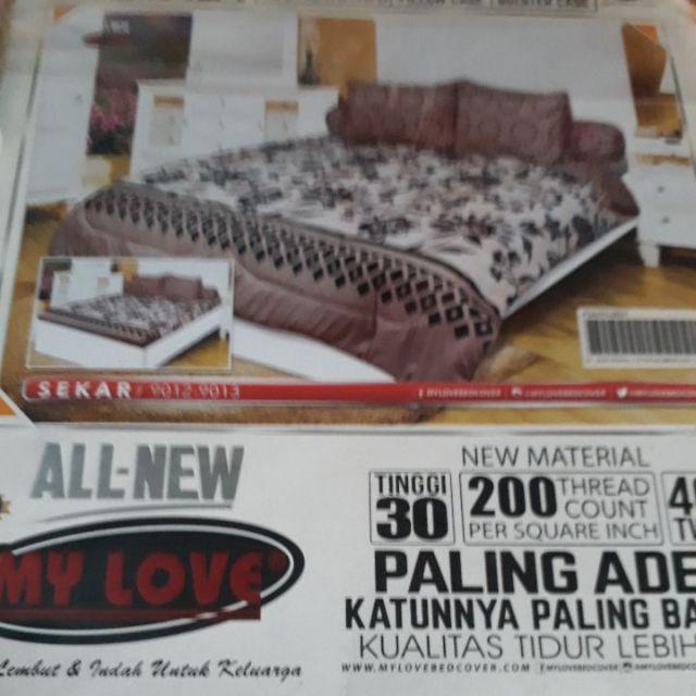 Sprei All New My Love B4 180x200 Tinggi 30 Motif Ayana Madagascar Daisy I- 180 King 4 Bantal T30 Sp