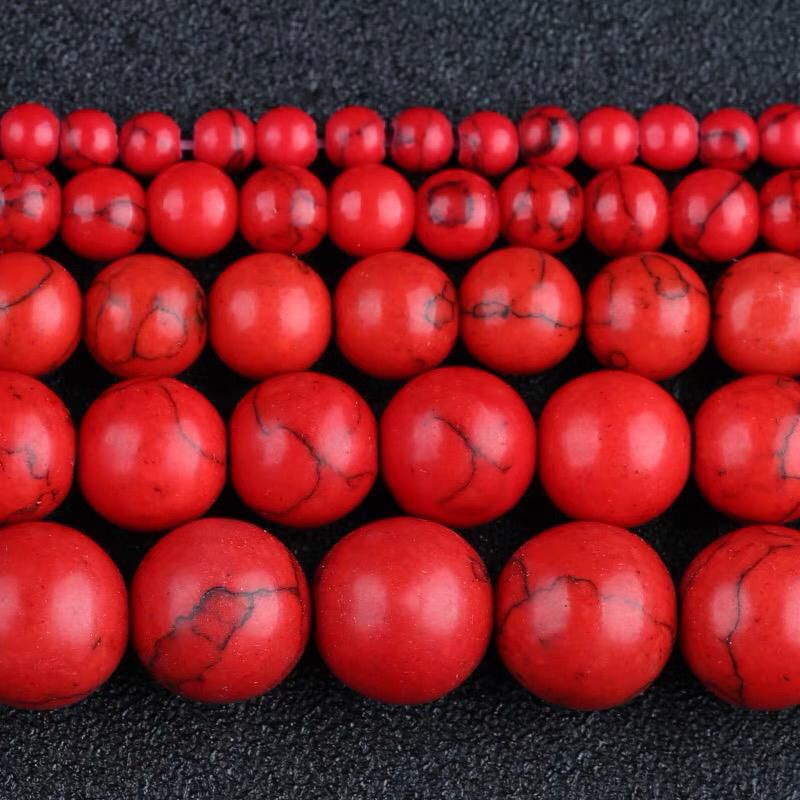 Red Turquoise Red Turquoise Beads Syntetic Stone