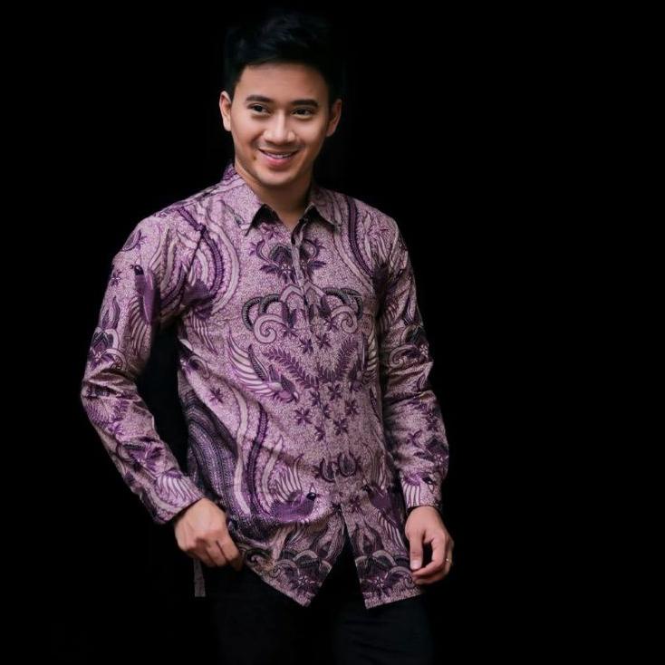 LANGSUNG ATC.. BAJU BATIK ANAK LAKI-LAKI LENGAN PANJANG MOTIF LILAC - COUPLE BATIK AYAH DAN ANAK LAK